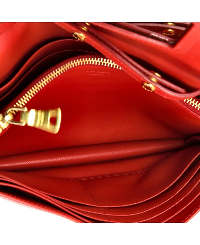 Pre-Owned Prada Small Wallet on Strap Saffiano Leather