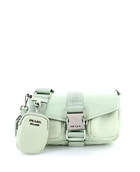 Pre-Owned Prada Buckle Pocket Crossbody Bag Spazzolato Leather and Tessuto