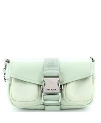 Pre-Owned Prada Buckle Pocket Crossbody Bag Spazzolato Leather and Tessuto