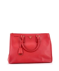 Pre-Owned Prada Large Double Zip Lux Tote Saffiano Leather