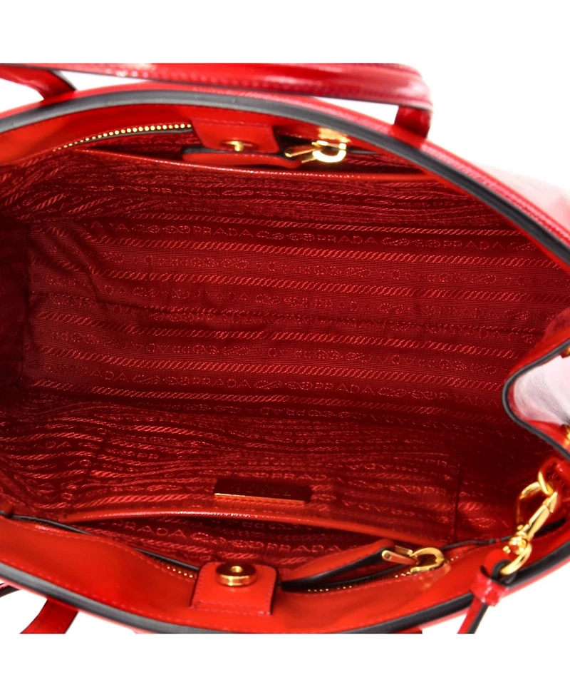 Pre-Owned Prada Medium Slim Convertible Tote Vernice Saffiano Leather