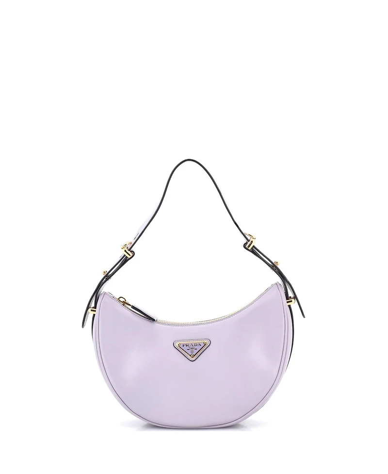 Pre-Owned Prada Arque Half Moon Hobo Leather