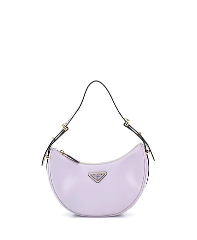 Pre-Owned Prada Arque Half Moon Hobo Leather