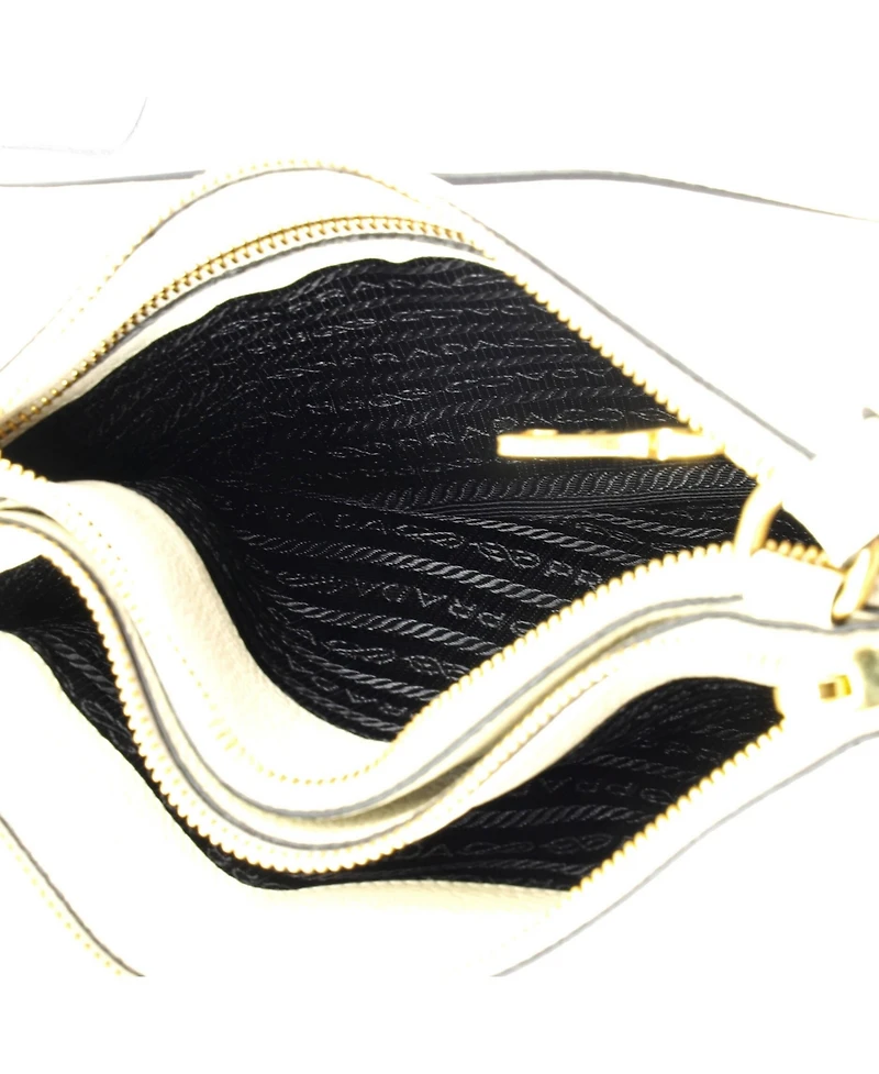 Pre-Owned Prada Small Double Zip Crossbody Bag Vitello Daino