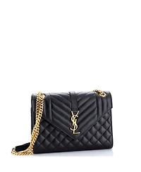 Pre-Owned Saint Laurent Medium Classic Monogram Envelope Satchel Mixed Matelasse Leather