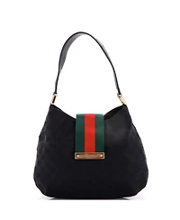 Pre-Owned Gucci Medium New Ladies Web Hobo Gg Canvas
