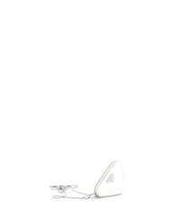 Pre-Owned Prada Mini Triangle Pouch Bag with Chain Brushed Leather