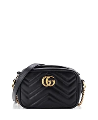 Pre-Owned Gucci Mini Gg Marmont Shoulder Bag Matelasse Leather