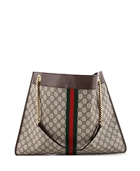 Pre-Owned Gucci Large Rajah Chain Tote Gg Coated Canvas