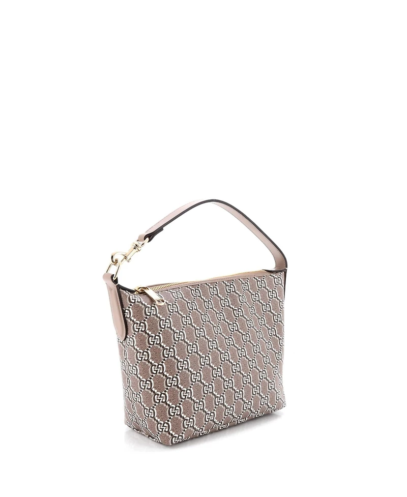 Pre-Owned Gucci Super Mini Ophidia Zip Shoulder Bag Gg Shadow Coated Canvas