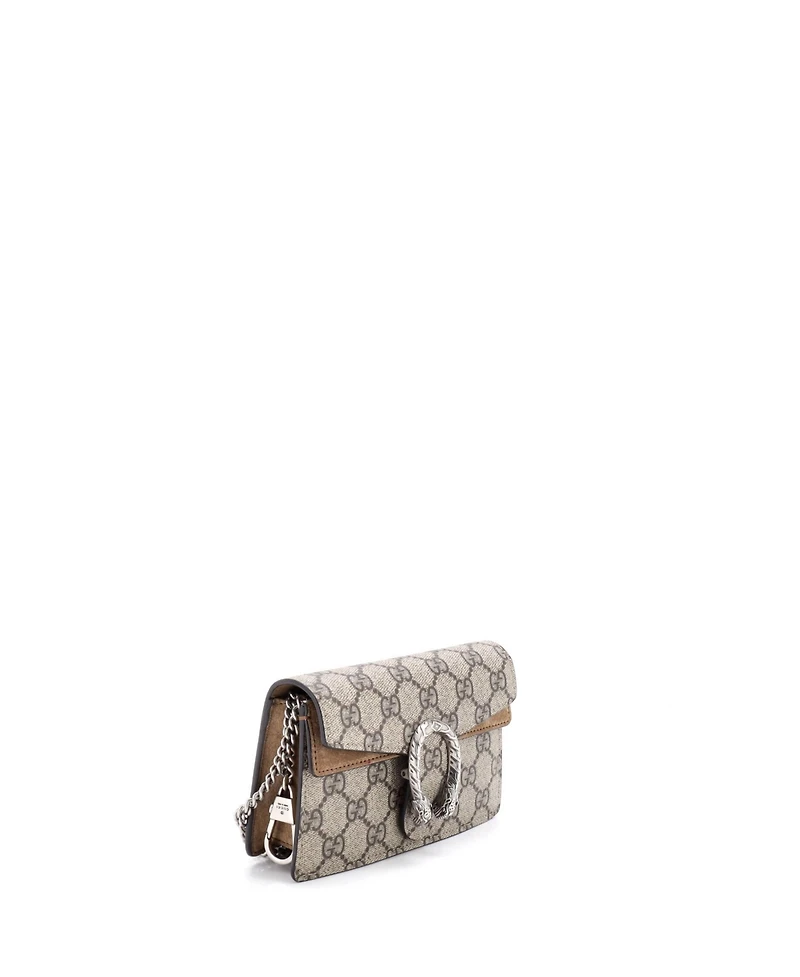 Pre-Owned Gucci Super Mini Dionysus Bag Gg Coated Canvas