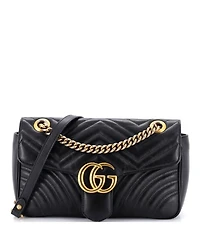 Pre-Owned Gucci Medium Gg Marmont Flap Bag Matelasse Leather
