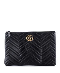 Pre-Owned Gucci Gg Marmont Clutch Matelasse Leather