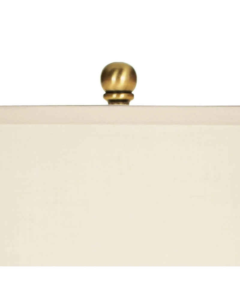 Franklin Iron Works Rustic Farmhouse Table Lamps 27" Tall Set of 2 Antique Brass Hammered Metal Cream Linen Drum Shade for Bedroom House