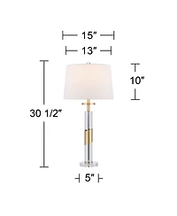 Vienna Full Spectrum Alfred 30 1/2" High Soft Brass and Crystal Column Table Lamp