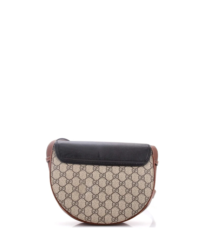 Pre-Owned Gucci Small Padlock Saddle Shoulder Bag Gg Coated Canvas and Leather