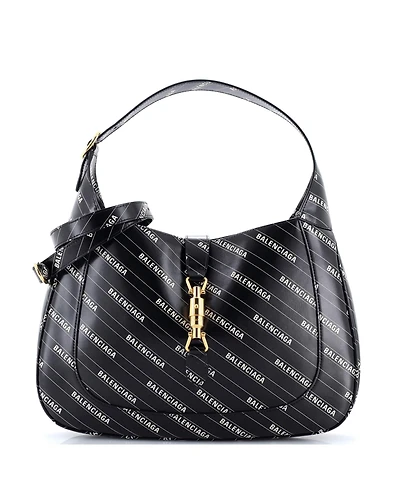 Pre-Owned Gucci Medium x Balenciaga The Hacker Project Jackie 1961 Hobo Printed Leather