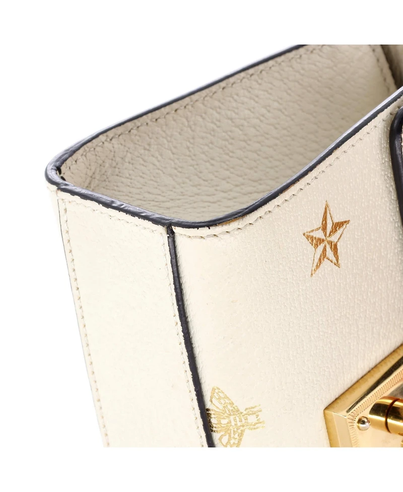 Pre-Owned Gucci Small Padlock Shoulder Bag Printed Leather