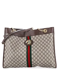 Pre-Owned Gucci Large Rajah Chain Tote Gg Coated Canvas