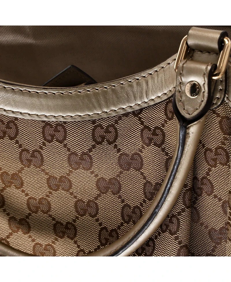 Pre-Owned Gucci Large Sukey Tote Gg Canvas with Leather