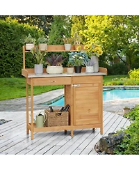 Yigii Multifunctional Garden pot plant rack with metal top