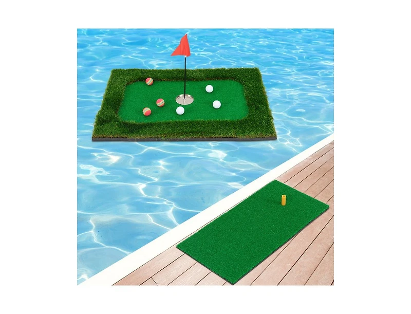Hongge Floating Golf Green for Pool with 6 Golf Balls and Flag