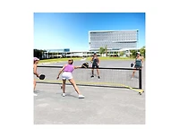 Hongge 22 Ft Portable Pickleball Net with 6 Lockable Wheels and Carry Bag