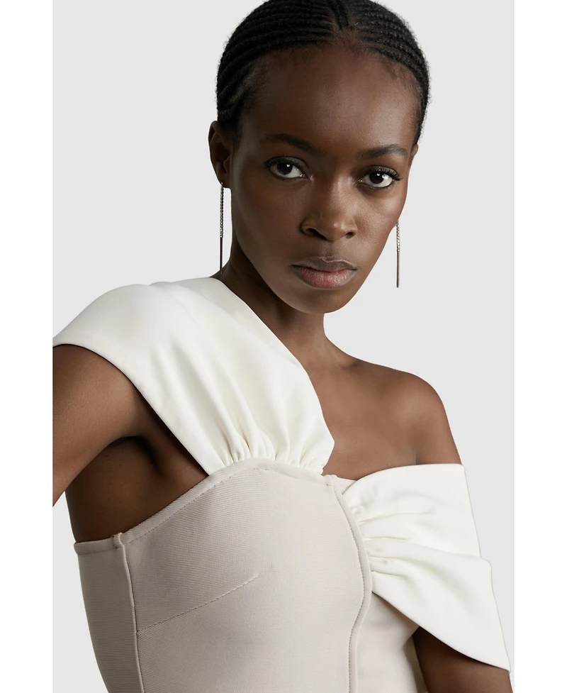 Karen Millen Women's Figure Form Asymmetric Knit Top