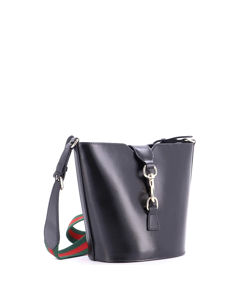 Pre-Owned Gucci Jackie Web Bucket Bag Leather