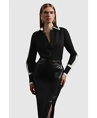 Karen Millen Women's Colour Block Twill Woven Shirt