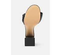 Womens Noie Ruched Strap Block Heel Sandals