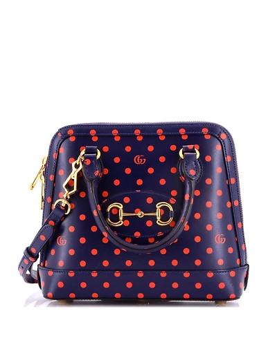 Pre-Owned Gucci Small Horsebit 1955 Top Handle Bag Printed Leather