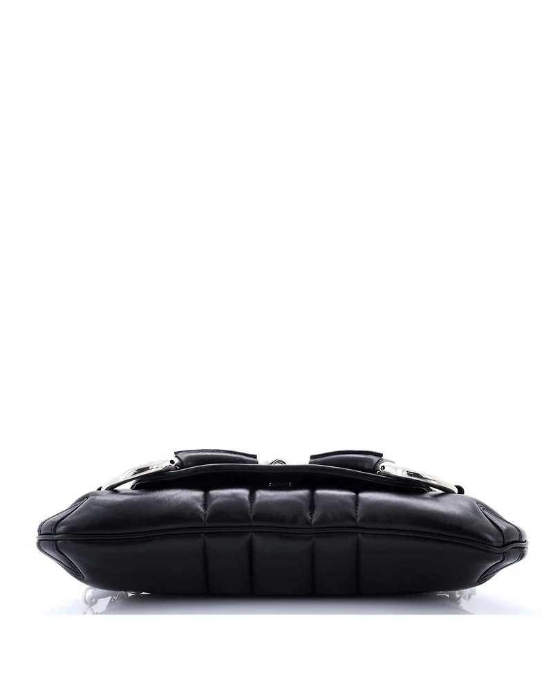 Pre-Owned Gucci Horsebit Chain Shoulder Bag Vertical Quilted Leather