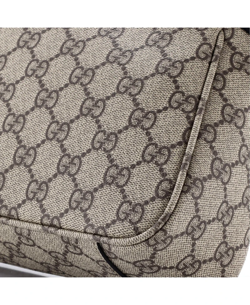 Pre-Owned Gucci Large Emblem Shoulder Bag Gg Coated Canvas with Leather