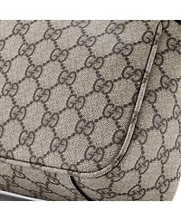 Pre-Owned Gucci Large Emblem Shoulder Bag Gg Coated Canvas with Leather