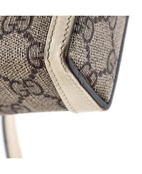 Pre-Owned Gucci Mini Horsebit 1955 Crossbody Bag Gg Coated Canvas with Leather