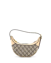 Pre-Owned Gucci Mini Ophidia Half Moon Bag Print Gg Coated Canvas
