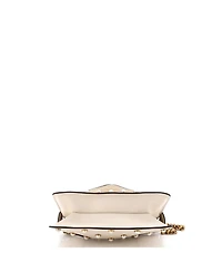 Pre-Owned Gucci Mini Broadway Pearly Bee Shoulder Bag Embellished Leather