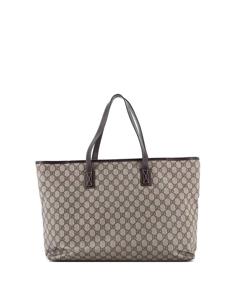 Pre-Owned Gucci Large Plus Tote Gg Coated Canvas with Leather