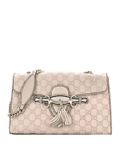 Pre-Owned Gucci Medium Emily Chain Flap Bag Guccissima Leather