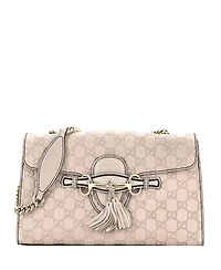 Pre-Owned Gucci Medium Emily Chain Flap Bag Guccissima Leather