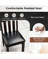 Gymax Dining Chairs Set of Pu Leather Farmhouse Side for Kitchen Living Room