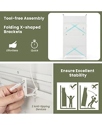 Sugift Five Tier Metal Bakers Rack with Flip Door and Pegboard