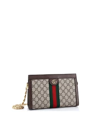 Pre-Owned Gucci Small Ophidia Chain Shoulder Bag Gg Coated Canvas
