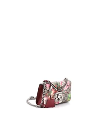 Pre-Owned Gucci Small Padlock Shoulder Bag Blooms Print Gg Coated Canvas