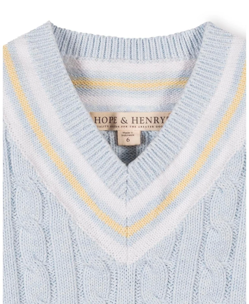Hope and Henry Little and Big Boys' Organic V-Neck Cricket Sweater Vest