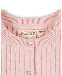 Hope & Henry Girls Hope and Henry Organic Classic Cable Cardigan Sweater