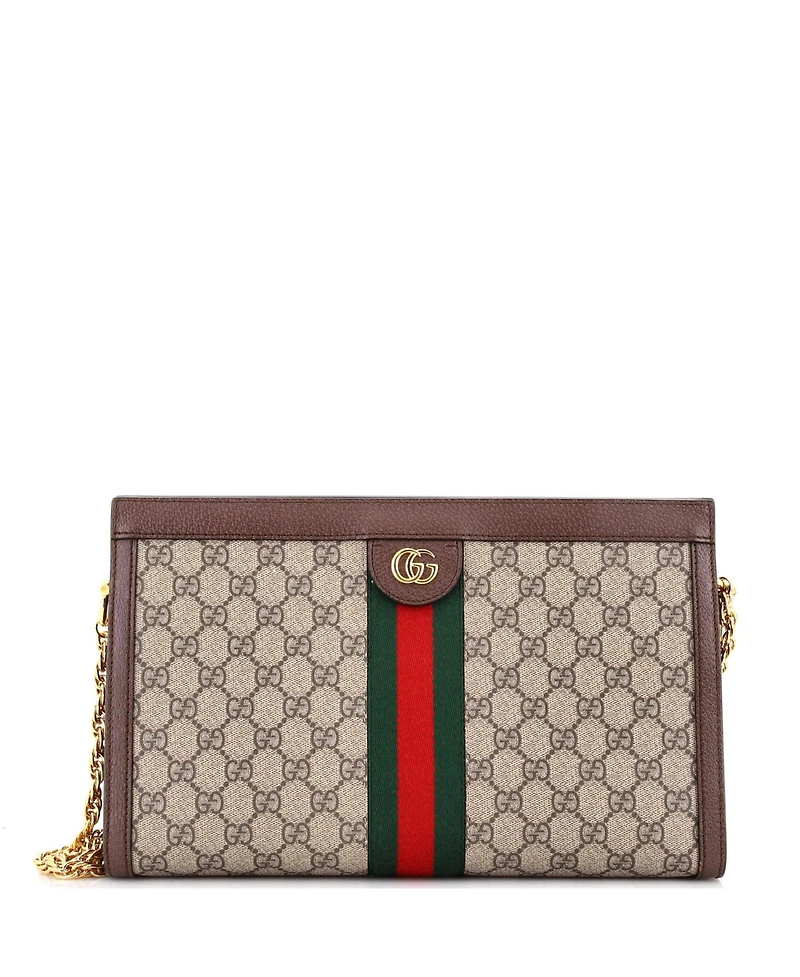 Pre-Owned Gucci Medium Ophidia Chain Shoulder Bag Gg Coated Canvas