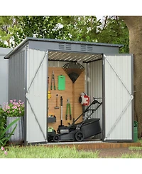 Mondawe 6' x 4' Outdoor Metal Storage Shed with Hinged Door, Lock and Ventilation