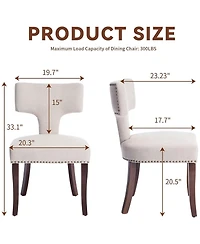 Rainsken Modern Wooden Dining Chairs Set of 2